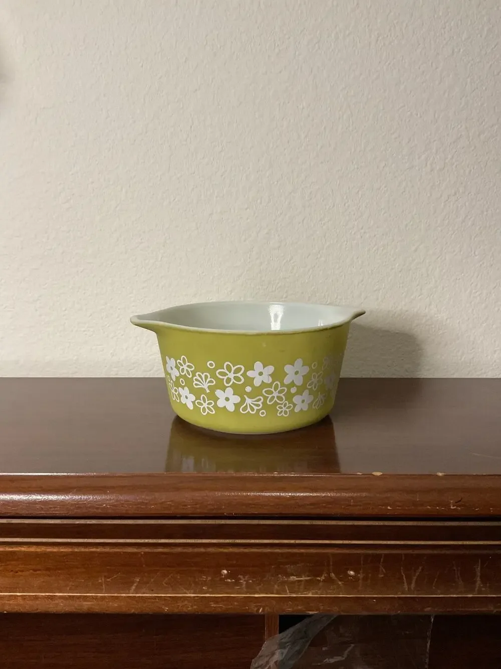 Vintage spring blossom crazy daisy Pyrex 1qt 473 casserole DISHWASHER DAMAGED